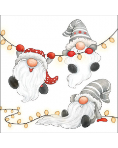 Napkin 33 Gnomes on the light chain white FSC Mix