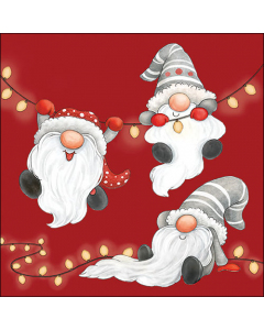 Napkin 33 Gnomes on the light chain red FSC Mix
