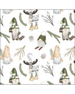Napkin 33 Forest gnomes white FSC Mix