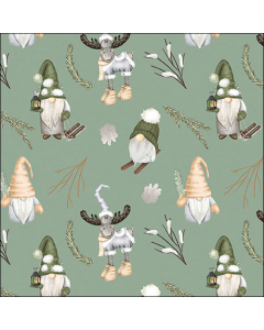 Napkin 33 Forest gnomes sage FSC Mix