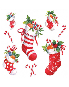 Napkin 33 X-Mas stockings white FSC Mix