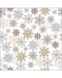 Napkin 33 Snowflakes all over white FSC Mix