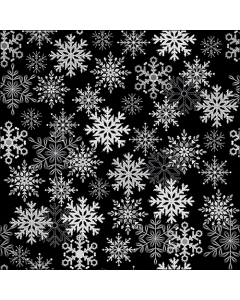Napkin 33 Snowflakes all over black FSC Mix
