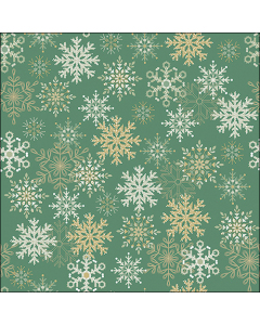 Napkin 33 Snowflakes all over green FSC Mix