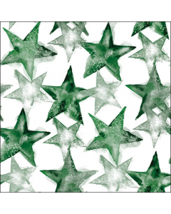 Napkin 33 Watercolour stars dark green FSC Mix