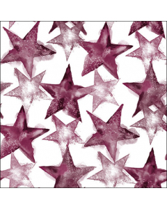 Napkin 33 Watercolour stars berry FSC Mix