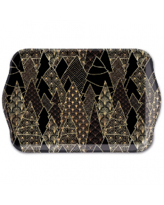 Tray melamine 13x21 cm Luxury trees black