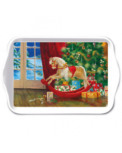 Tray melamine 13x21 cm Wooden rocking horse