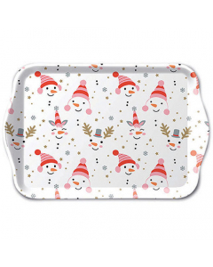 Tray melamine 13x21 cm Funny snowmen