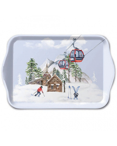 Tray melamine 13x21 cm Ski hut