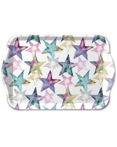 Tray melamine 13x21 cm Watercolour stars