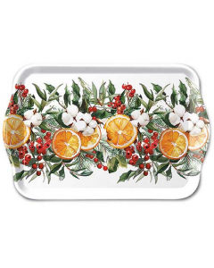 Tray melamine 13x21 cm Winter oranges