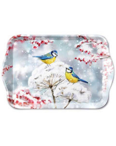 Tray melamine 13x21 cm Birds in the snow