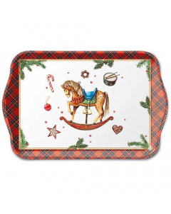 Tray melamine 13x21 cm Classic rocking horse white