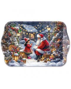 Tray melamine 13x21 cm Talking to Santa