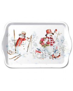 Tray melamine 13x21 cm Sporty snowmen