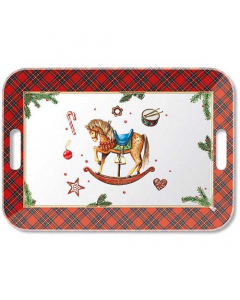 Tray melamine 33x47 cm Classic rocking horse white