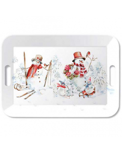 Tray melamine 33x47 cm Sporty snowmen