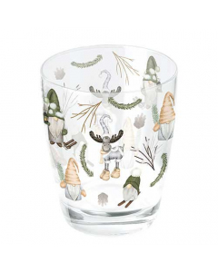 Water glass 0.25 L Forest gnomes white