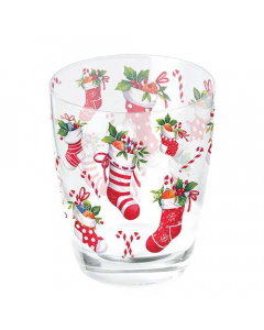 Water glass 0.25 L X-Mas stockings white