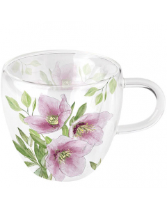 Double-walled glass 0.2 L Classic helleborus