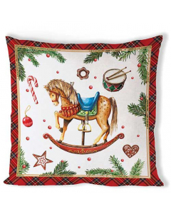 Cushion cover 40x40 cm Classic rocking horse white