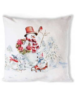 Cushion cover 40x40 cm Sporty snowmen
