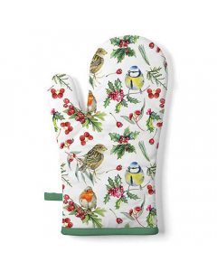 Oven mitt Birds in winter