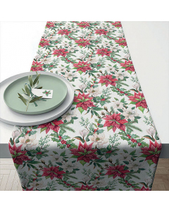 Table runner 40x150 cm Christmas florals