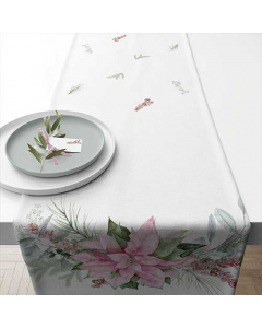 Table runner 40x150 cm Pink poinsettia