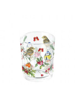 Tea light holder Birds in winter