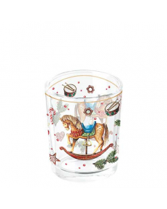 Tea light holder Classic rocking horse white