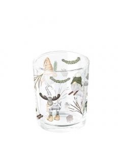 Tea light holder Forest gnomes white