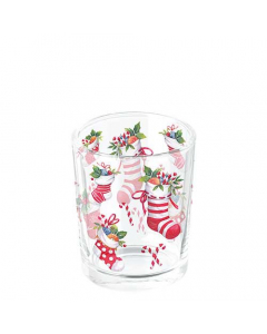 Tea light holder X-Mas stockings white