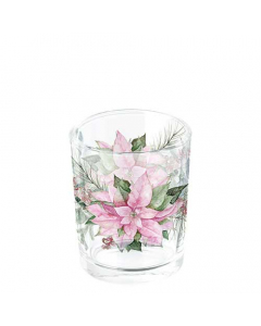 Tea light holder Pink poinsettia