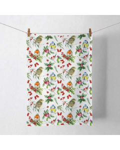 Kitchen towel Birds in winter