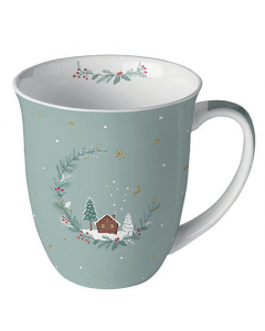 Mug 0.4 L Little wood cabin sage