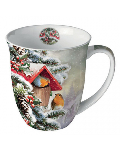 Mug 0.4 L House with robins