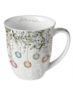 Mug 0.4 L Floral Christmas grey