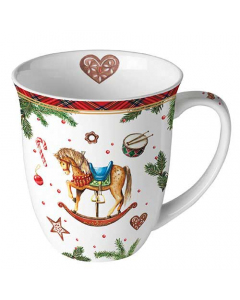 Mug 0.4 L Classic rocking horse white