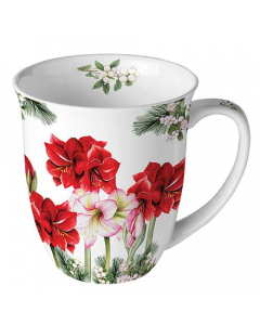 Mug 0.4 L Blooming amaryllis white