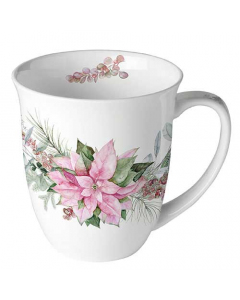 Mug 0.4 L Pink poinsettia