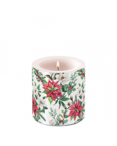 Candle small Christmas florals