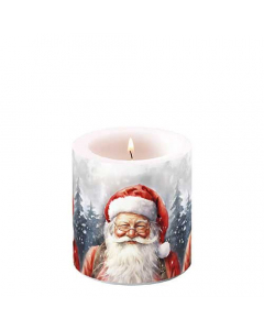 Candle small Happy Santa
