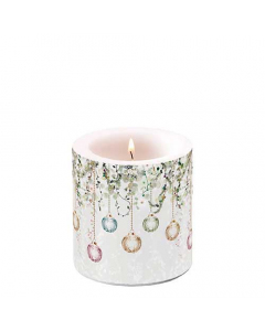 Candle small Floral Christmas grey