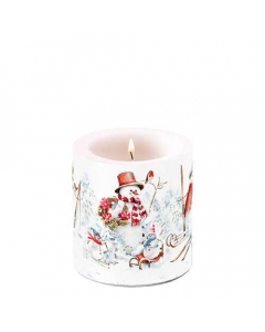 Candle small Sporty snowmen
