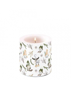 Candle small Forest gnomes white