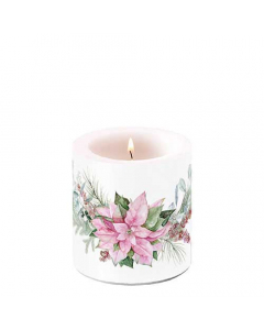 Candle small Pink poinsettia
