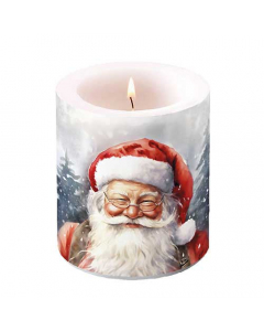 Candle medium Happy Santa