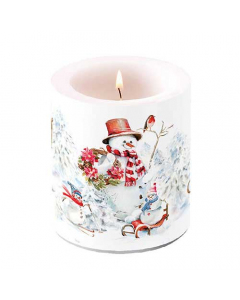 Candle medium Sporty snowmen